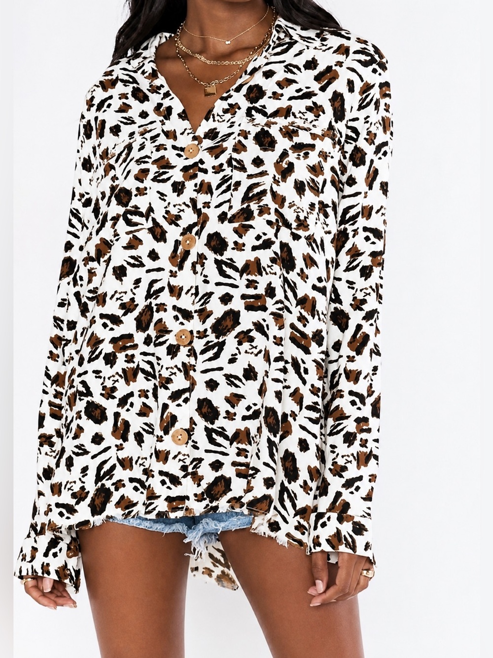 Show Me Your Mumu Marcella cheetah print top, medium